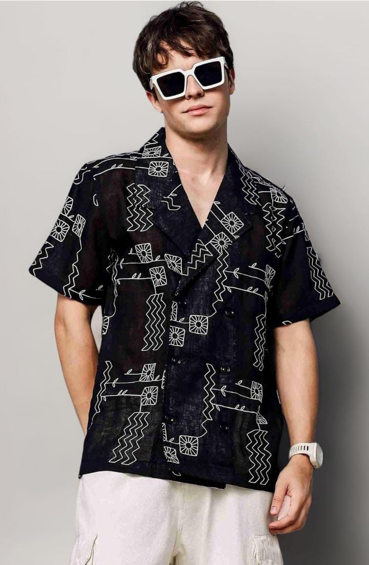 Lymio Men’s Regular Fit Shirt | Stylish Linen-E-Liner Casual Shirt